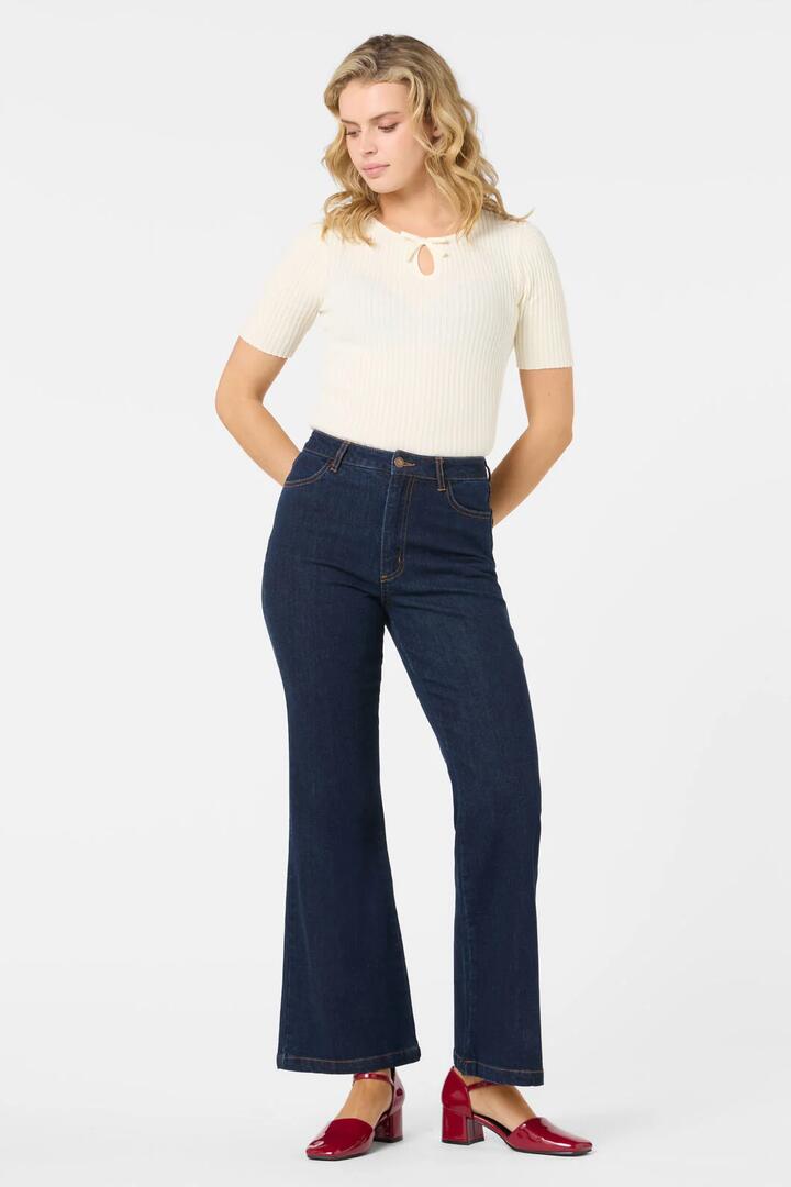 Image of Jeans. Productname: Darcy Denim Flare Jean in Dark Denim colour by brand - Princess Highway