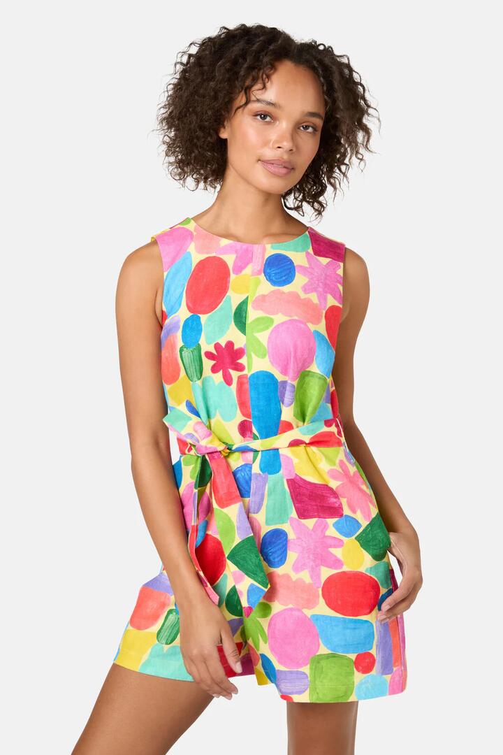 Image of Bodysuits. Product name - Stamp Your Feet Print Playsuit in Print colour by brand - Gorman