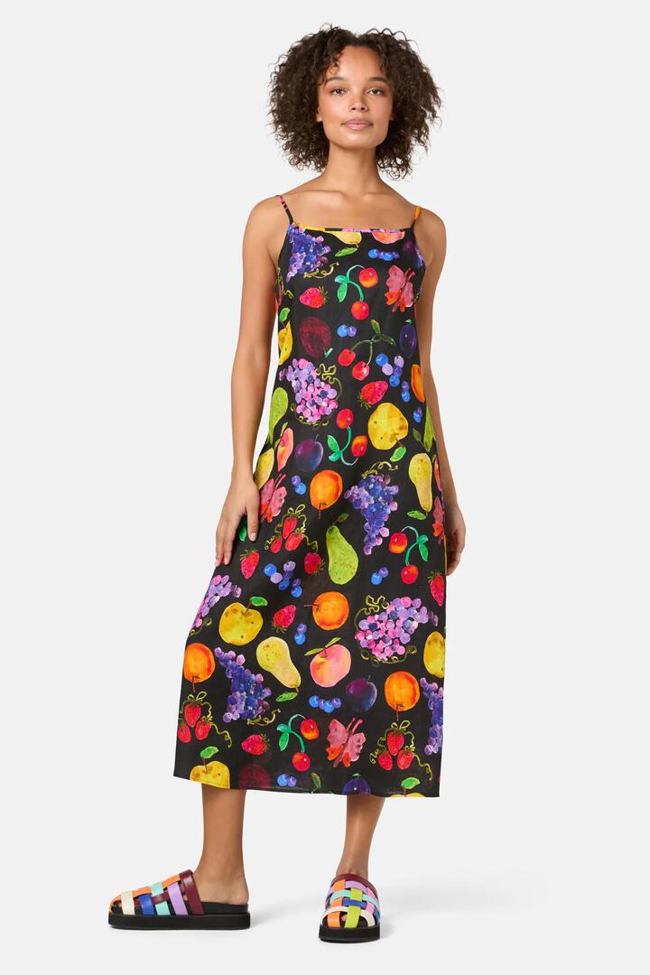 Image of Dresses. Product name - Fruit Party Linen Slip Dress in Print colour by brand - Gorman