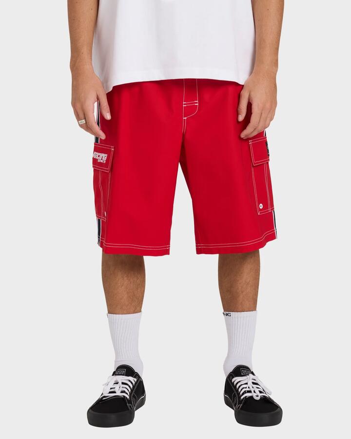 Image of Swimwear. Product name - Billabong Mens Thrown On 3.0 22" Boardshorts True Red in True Red colour by brand - Billabong