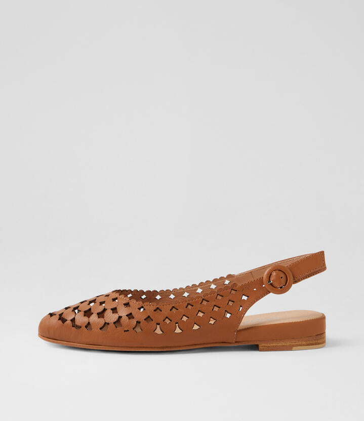 Image of Footwear. Productname: Felux Dark Tan Leather Flat Shoes in DK TAN colour by brand - MIDAS