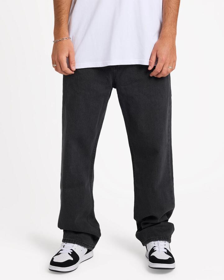Image of Jeans. Product name - Quiksilver Mens Mercurry Baggy Denim Jeans Black in Black colour by brand - Quiksilver