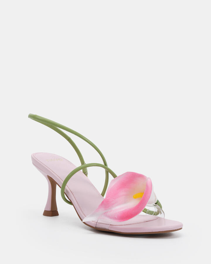 Image of Heels. Product name - Florentina Fairy Floss Low Heels in Fairy Floss colour by brand - Novo