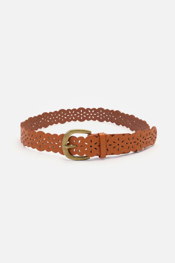 Image of Accessories. Productname: Floral Cut Out Vintage Belt in Tan colour by brand - Princess Highway