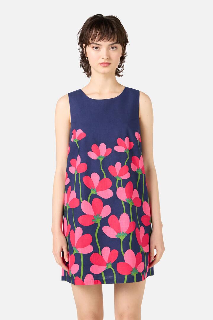 Image of Dresses. Productname: Lulu Flower Shift Dress in Navy colour by brand - Princess Highway