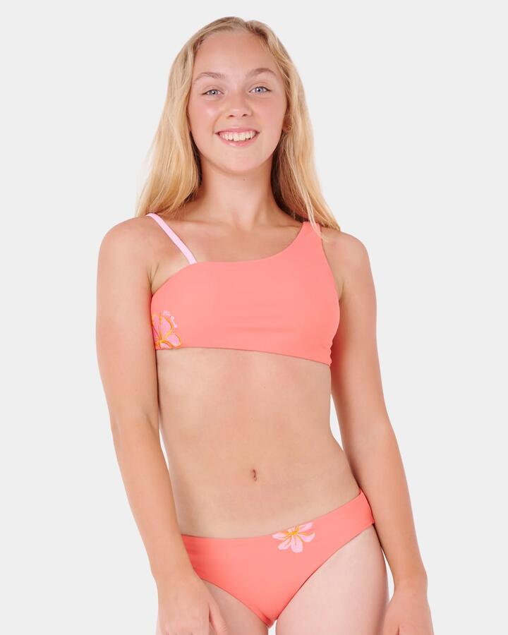 Image of Swimwear. Product name - Rip Curl Girls 8-16 Paradise Patchy Two Pieces Swimsuit Watermelon in Watermelon colour by brand - Rip Curl