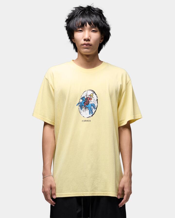 Image of T-Shirts. Product name - Former Mens Parliament T-Shirt Flax in Flax colour by brand - Former