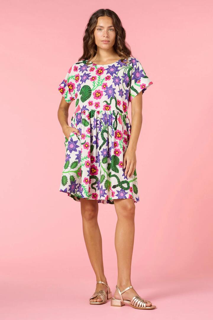 Image of Dresses. Product name - Flowerful Print Smock Dress in Print colour by brand - Gorman