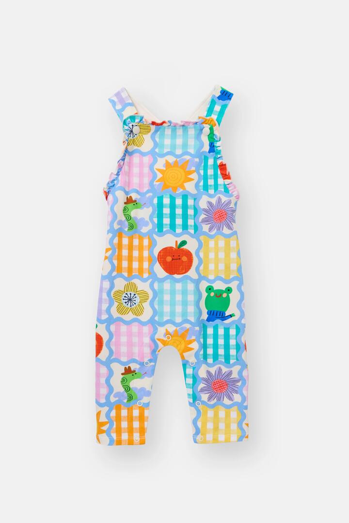 Image of a model wearing Pants. Productname: Jumble Check Baby Overalls in Multi colour by brand - Gorman