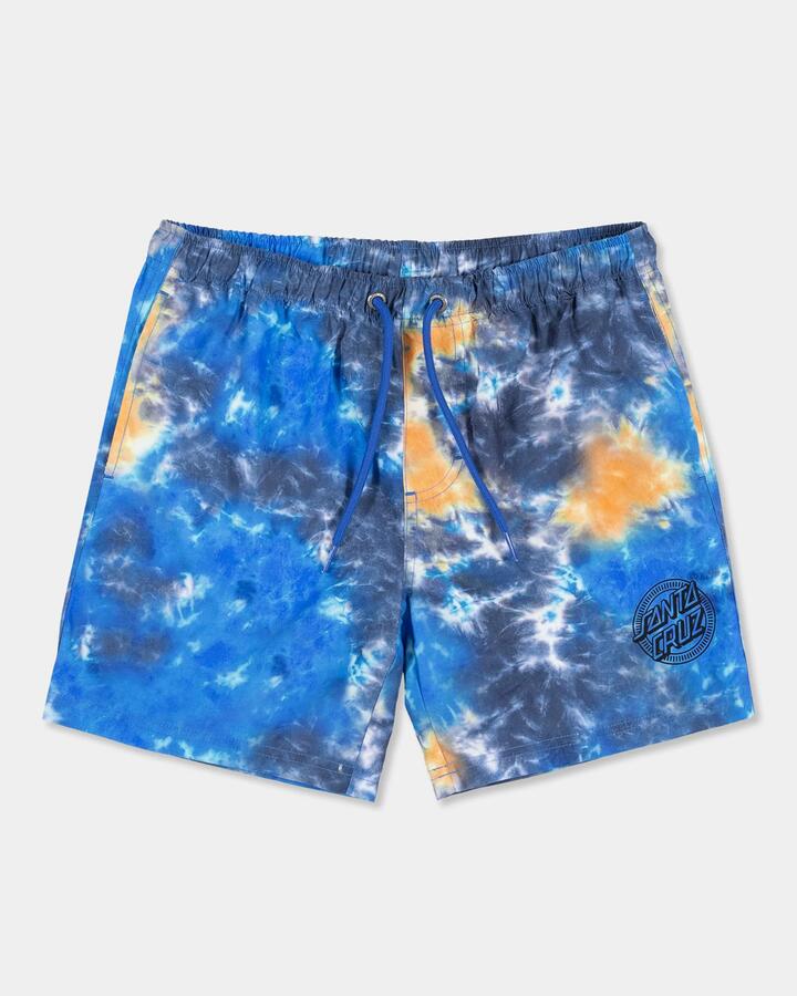 Image of Swimwear. Product name - Santa Cruz Boys 8-16 Industrial Dot Mono Boardshorts Blue Tie Dye in Blue Tie Dye colour by brand - Santa Cruz