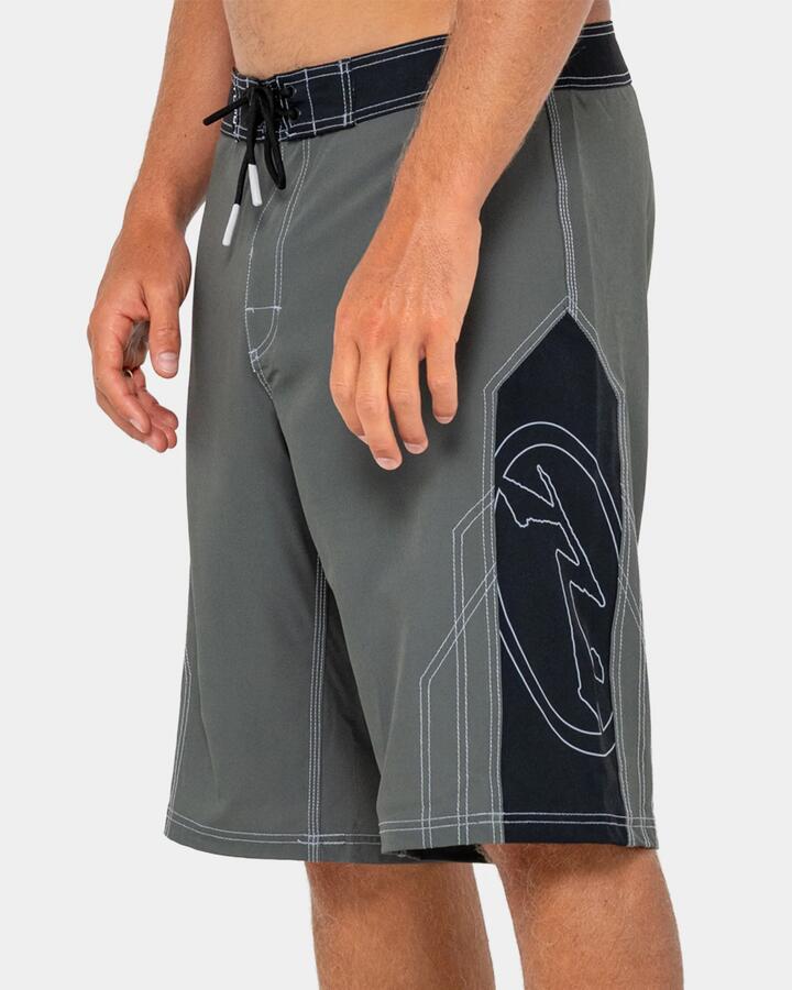 Image of Swimwear. Product name - Rusty Mens Tombstones Fixed Waist 21" Boardshorts Army Green in Army Green colour by brand - Rusty