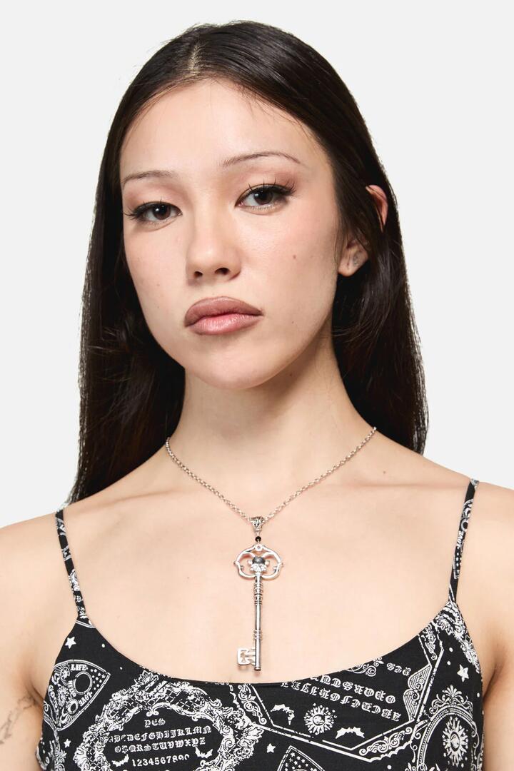 Image of Necklaces. Productname: Key Skull Necklace in Silver colour by brand - Dangerfield