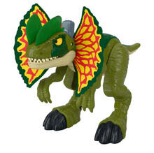 Image of Action Figures. Product name - Imaginext Jurassic World thrash Attack Dilophosaurus Dinosaur with Lights & Sounds in colour by brand - Toymate