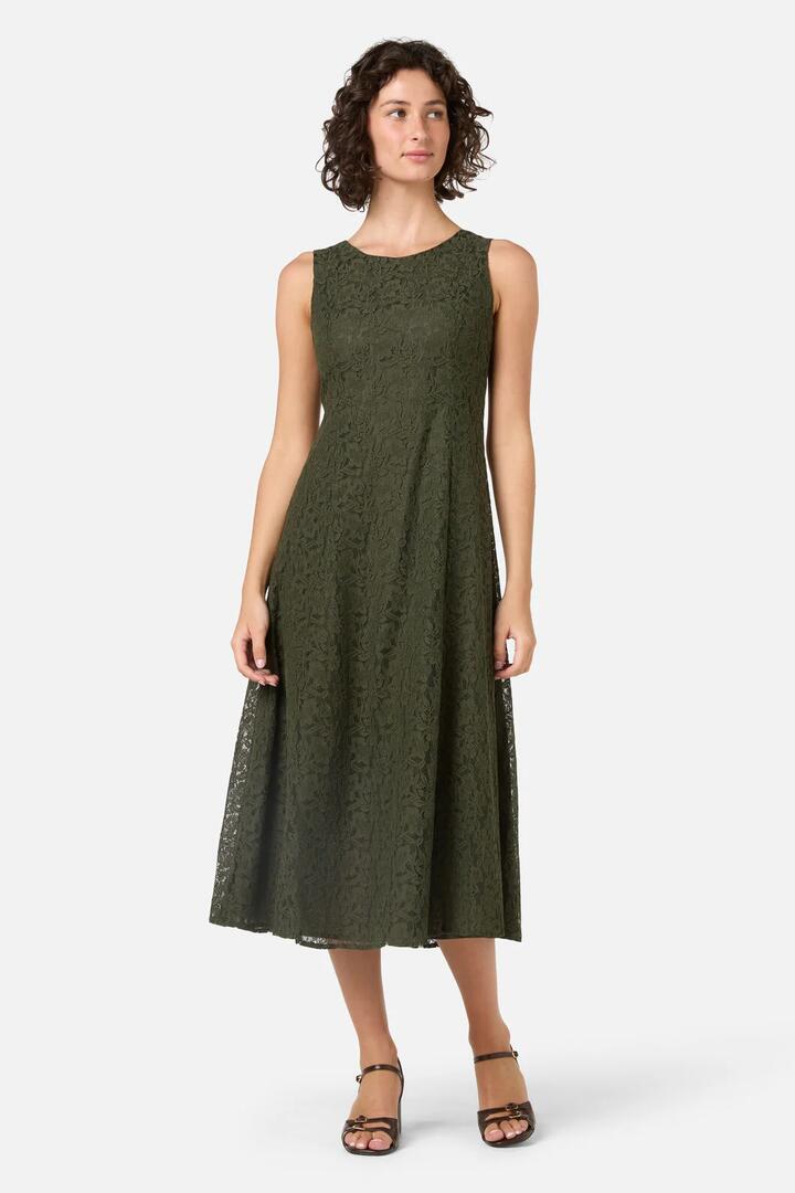 Image of Dresses. Productname: Amara Lace Midi Dress in Olive colour by brand - Princess Highway