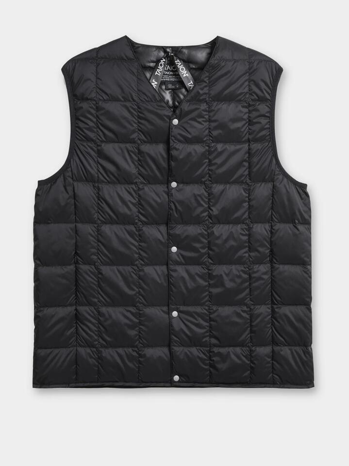 Image of Coats & Jackets. Productname: Taion V Neck Button Down Vest in Black/Noir colour by brand - Taion