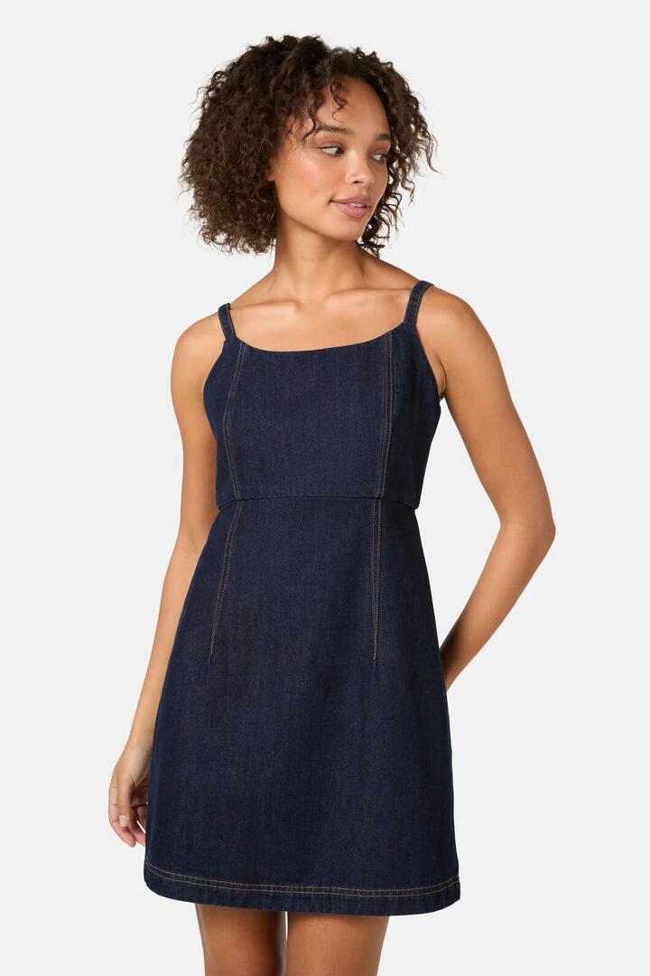 Image of Jeans. Productname: Casper Denim Mini Dress in Indigo colour by brand - Gorman
