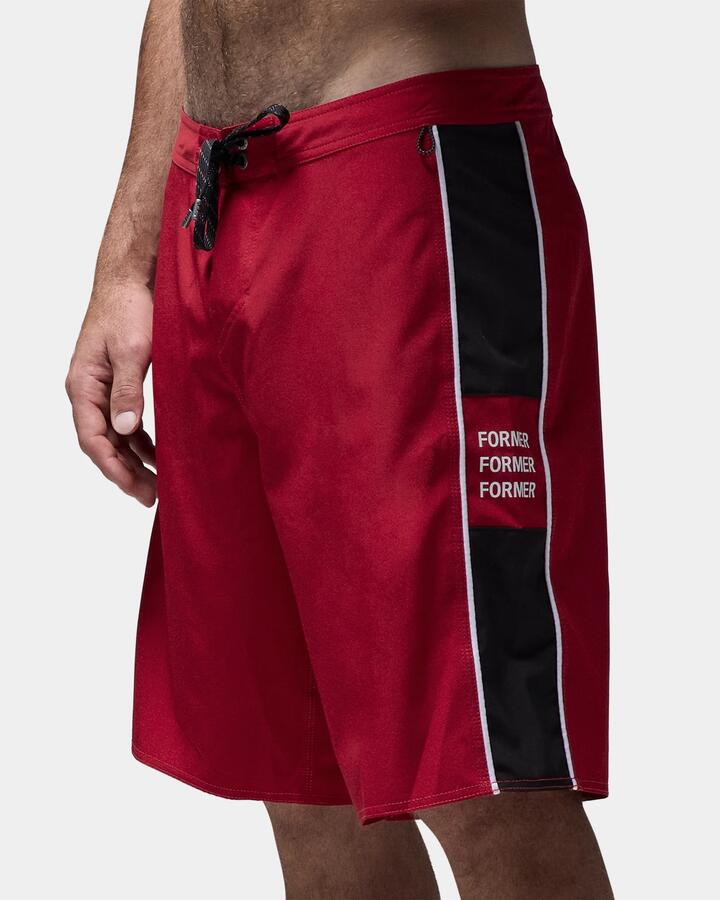 Image of Swimwear. Product name - Former Mens System Eclipse 20" Boardshorts Red in Red colour by brand - Former
