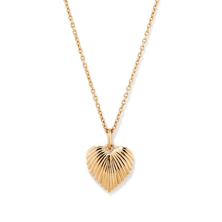 Image of Necklaces. Productname: 45cm Sunburst Heart Necklace in 18kt Gold Plated Sterling Silver in Silver colour by brand - Bevilles