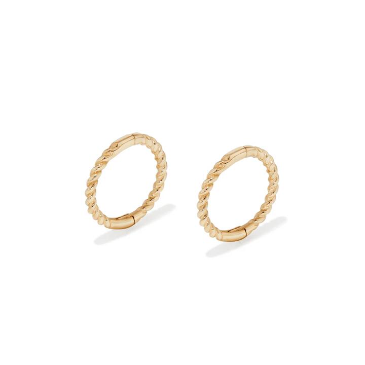 Image of Earrings. Productname: 8mm Twist Sleeper Earrings in 9kt Yellow Gold in Gold colour by brand - Bevilles