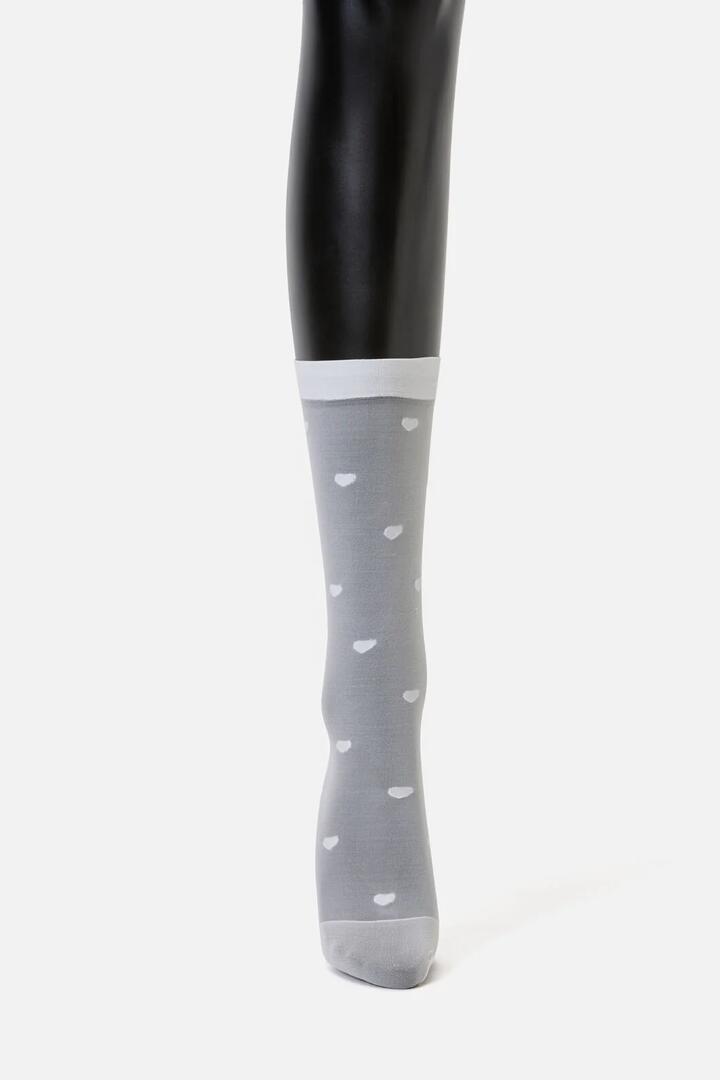 Image of Socks. Productname: White Heart Mesh Long Socks in White colour by brand - Black Friday