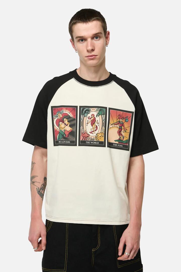Image of T-Shirts. Product name - Tarot Spread Unisex Tee in Cream colour by brand - Dangerfield