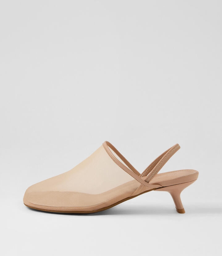 Image of Heels. Productname: Ican Nude Mesh Leather Heels in NUDE colour by brand - MOLLINI