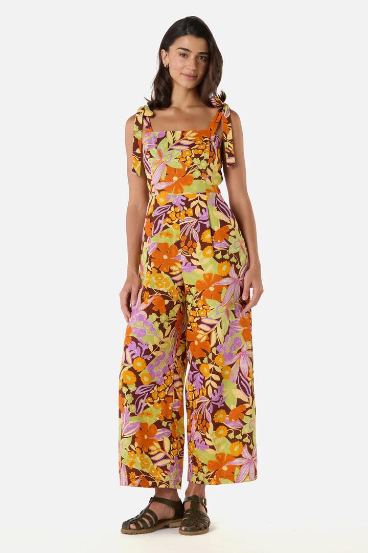 Image of Bodysuits. Product name - Lexi Floral Jumpsuit in Chocolate colour by brand - Princess Highway