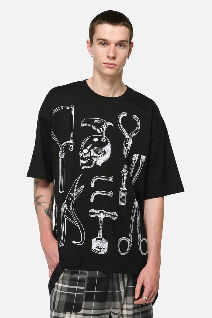 Image of T-Shirts. Product name - Tools Oversized Unisex Tee in Black colour by brand - Black Friday