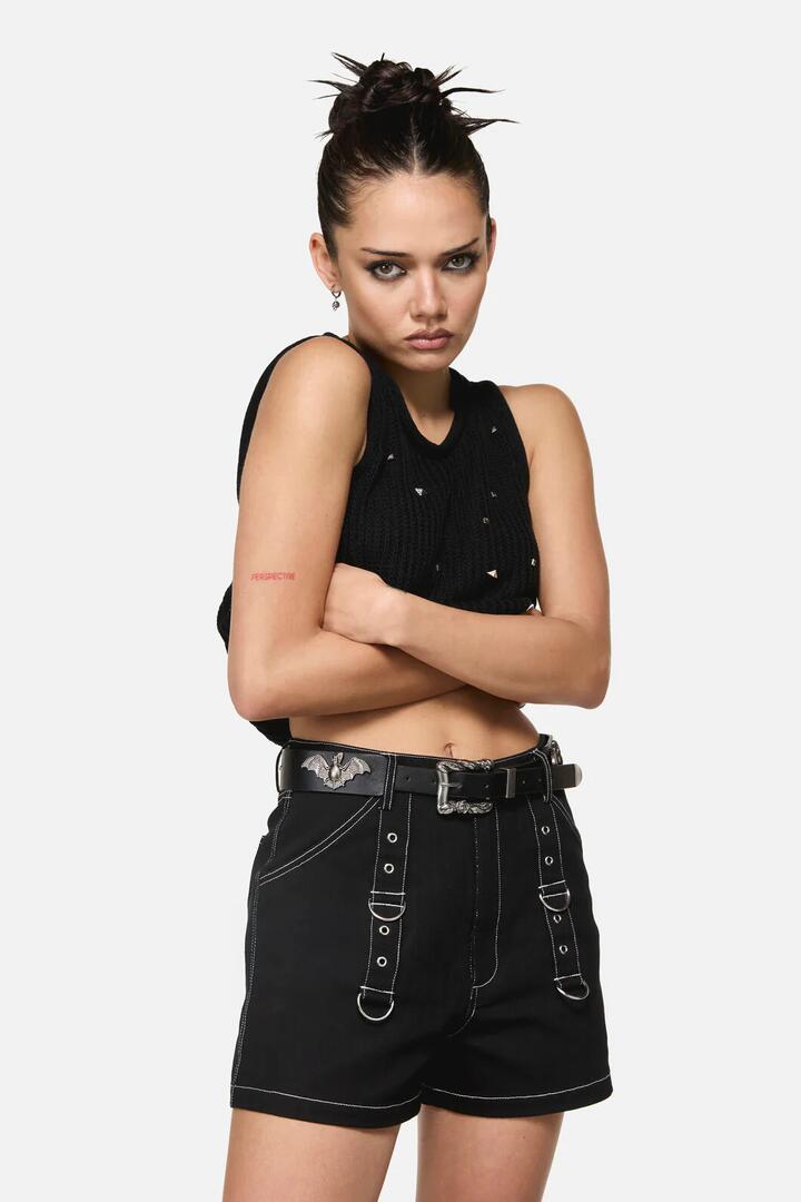 Image of Accessories. Productname: Bat & Stud Belt in Black colour by brand - Black Friday