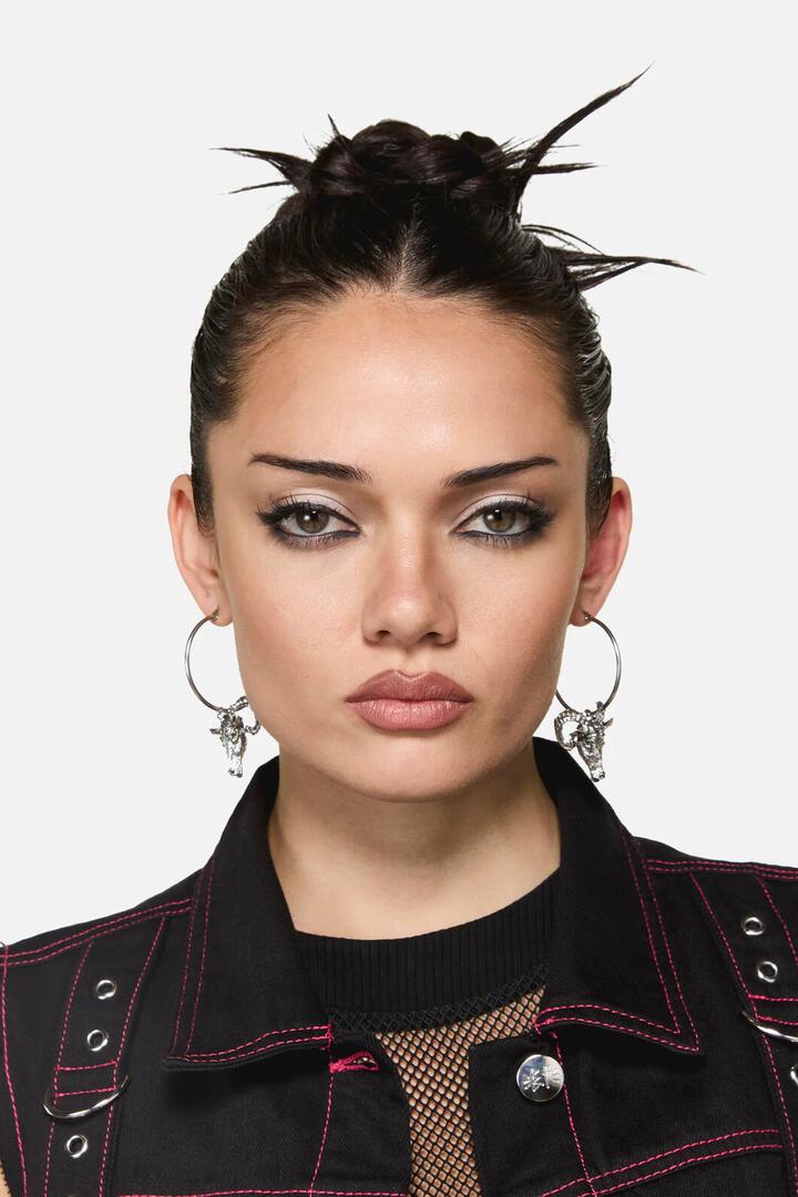 Image of Jewelry. Productname: Rams Head Hoops in Silver colour by brand - Black Friday