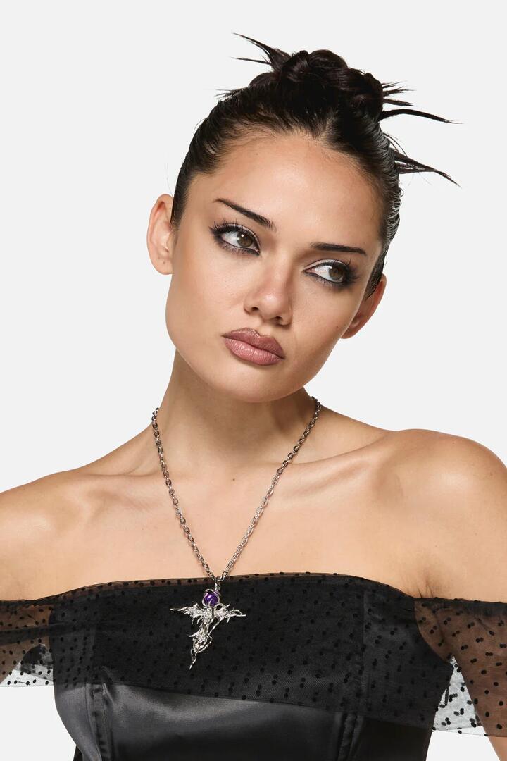 Image of Necklaces. Productname: Melting Cross Pendant Necklace in Silver colour by brand - Black Friday