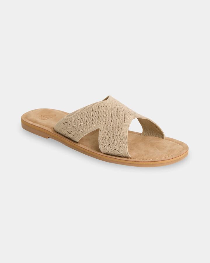 Image of Slippers. Productname: Roxy - Womens Andreya Crochet Slides - Natural - in Natural colour by brand - Roxy