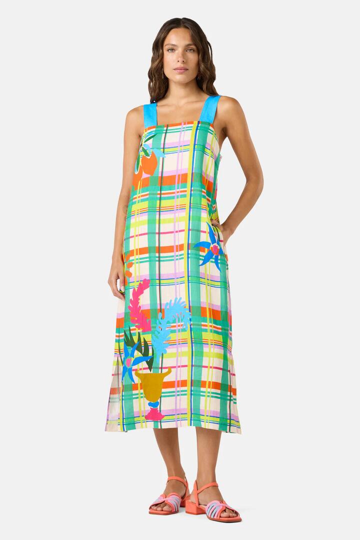 Image of Dresses. Product name - Stencil Garden Linen Dress in Print colour by brand - Gorman