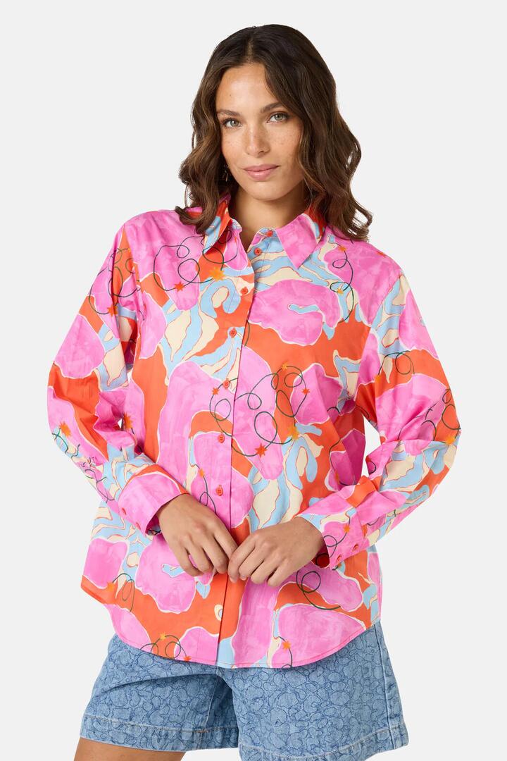 Image of Shirts. Product name - Fleur Rosa Print Shirt in Print colour by brand - Gorman