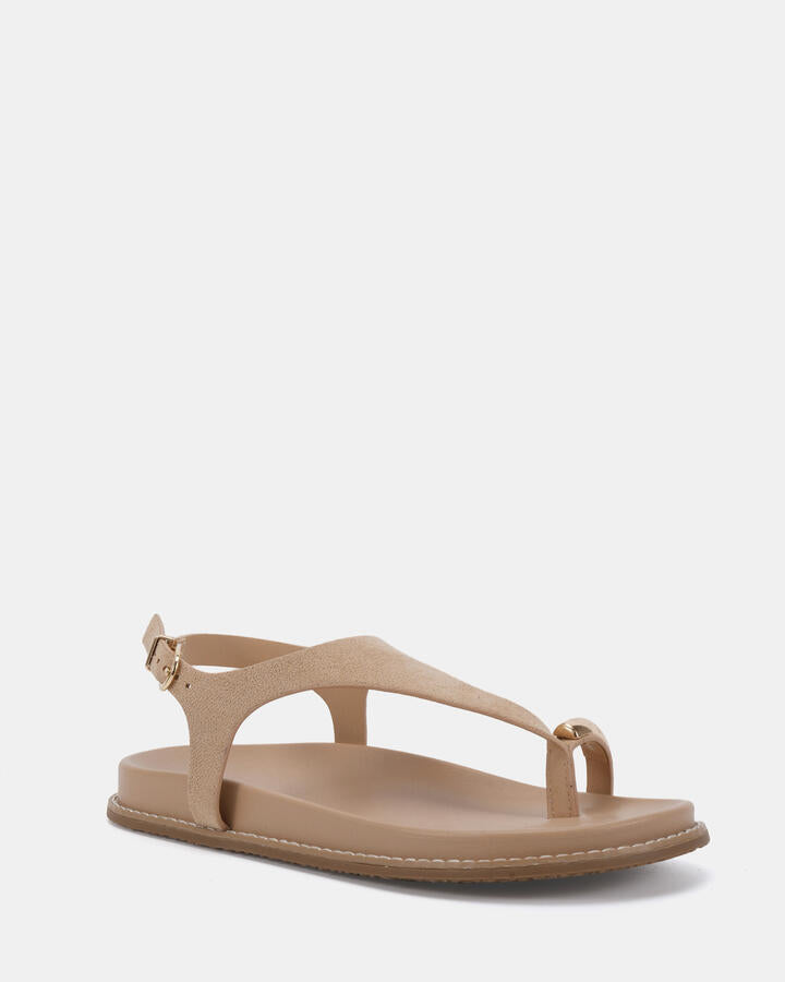 Image of Flats. Productname: Rhoda: Sand - Women's Strappy - Flat in Sand colour by brand - Novo