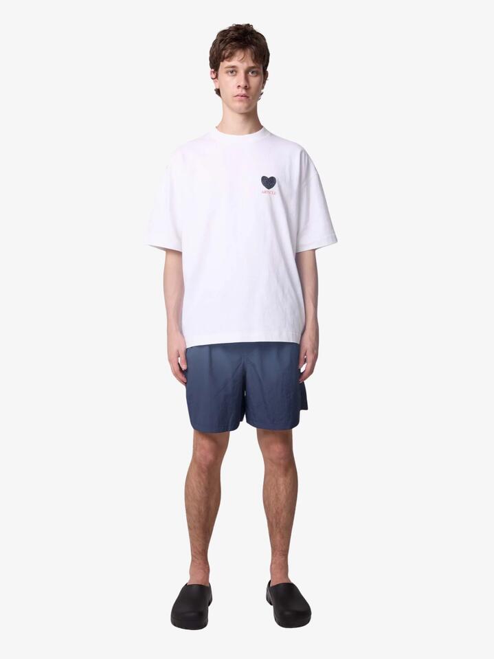 Image of a model wearing Shorts. Productname: Article One Brighton Swim Trunks in Navy colour by brand - Article One