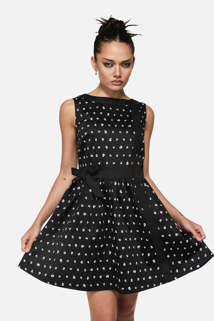 Image of Dresses. Product name - Cranium Goth Mini Dress in Black colour by brand - Black Friday