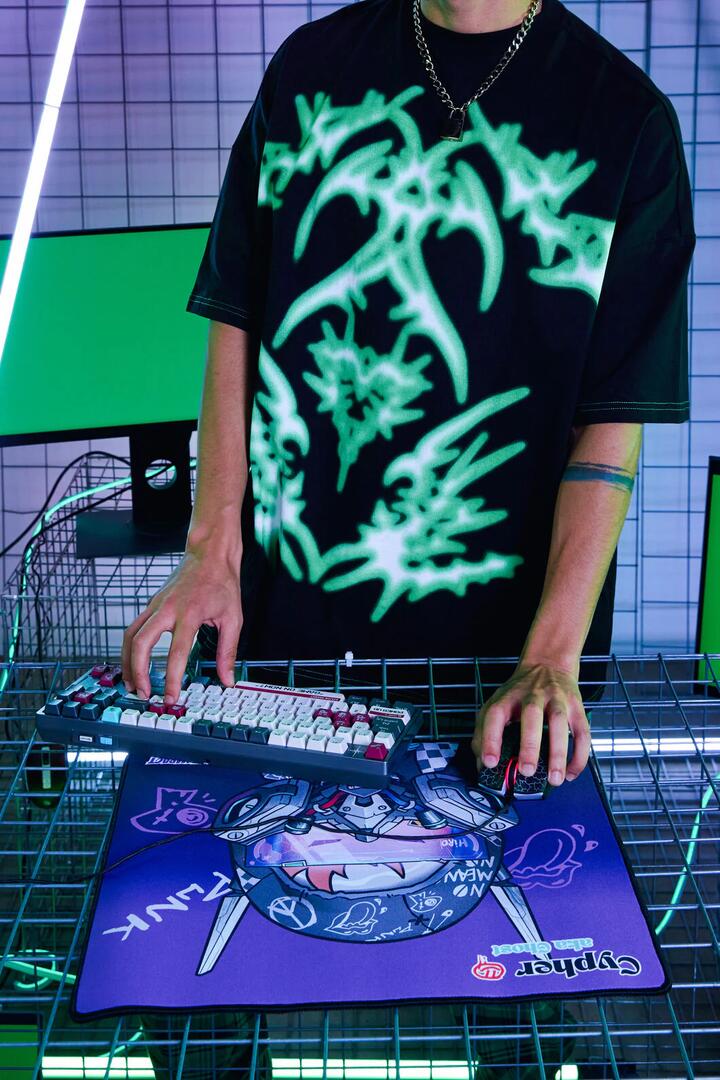 Image of Mice & Trackballs. Product name - Bloody BP-45W Cypher Ghost Large Waterproof Smooth Surface Gaming Mouse Pad in Cypher Ghost colour by brand - BLOODY