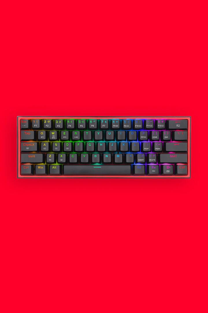 Image of Keyboards. Product name - Redragon K616-RGB Fizz Pro Black 60% Wireless Mechanical Keyboard in Black colour by brand - REDRAGON