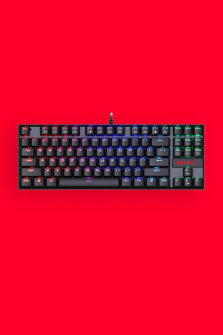Image of Keyboards. Product name - Redragon K552RGB-1 Kumara Black 80% Wired Mechanical Keyboard in Black colour by brand - REDRAGON