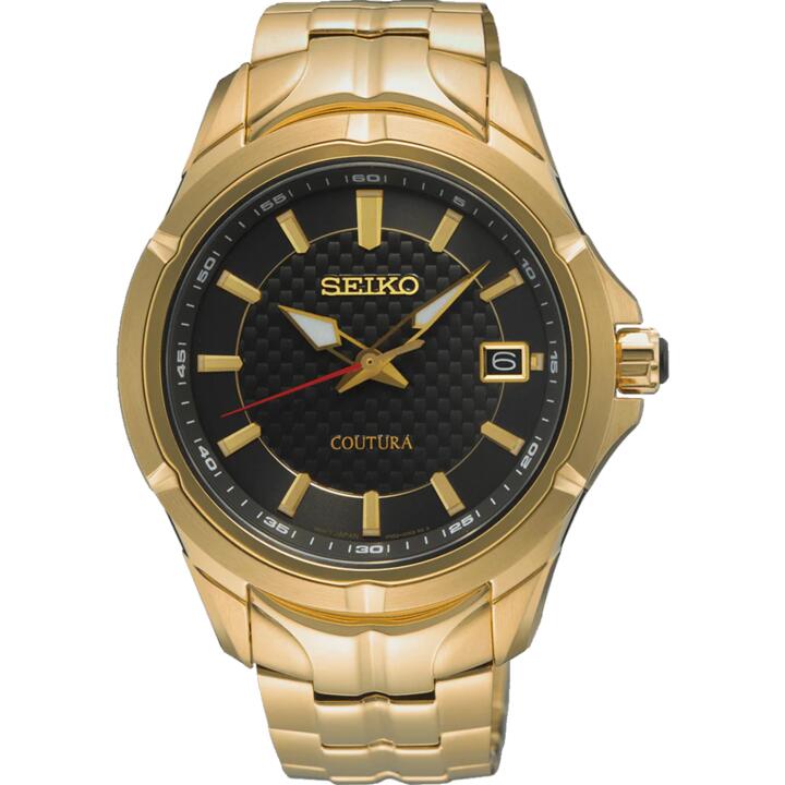 Image of Watches. Productname: Seiko Coutura Black and Gold Tone Watch SUR566P-9 in Watch colour by brand - Seiko