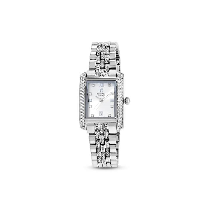 Image of Watches. Productname: Roberto Carati Marseille Crystal Set Silver Tone Watch in Watch colour by brand - Roberto Carati