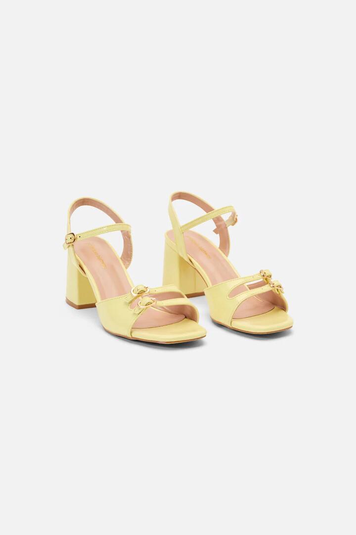 Image of Heels. Productname: Lemon Buckle Heel in Lemon colour by brand - Princess Highway