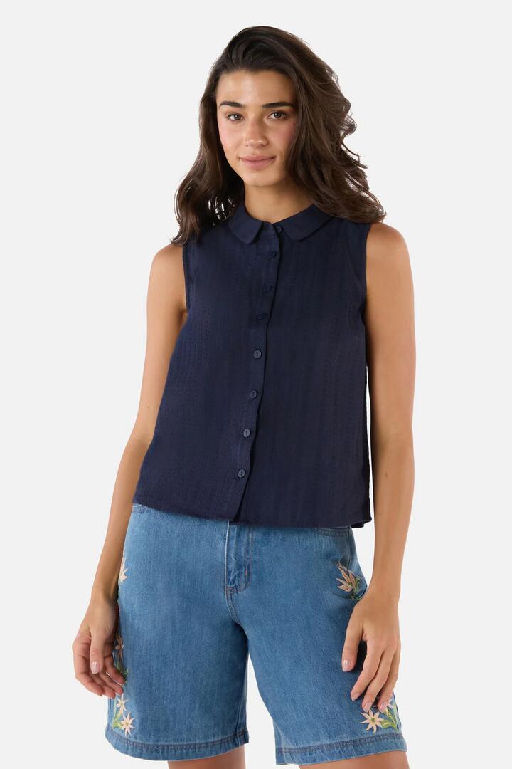 Image of Blouses. Product name - Carter Sleeveless Blouse in Cream colour by brand - Princess Highway