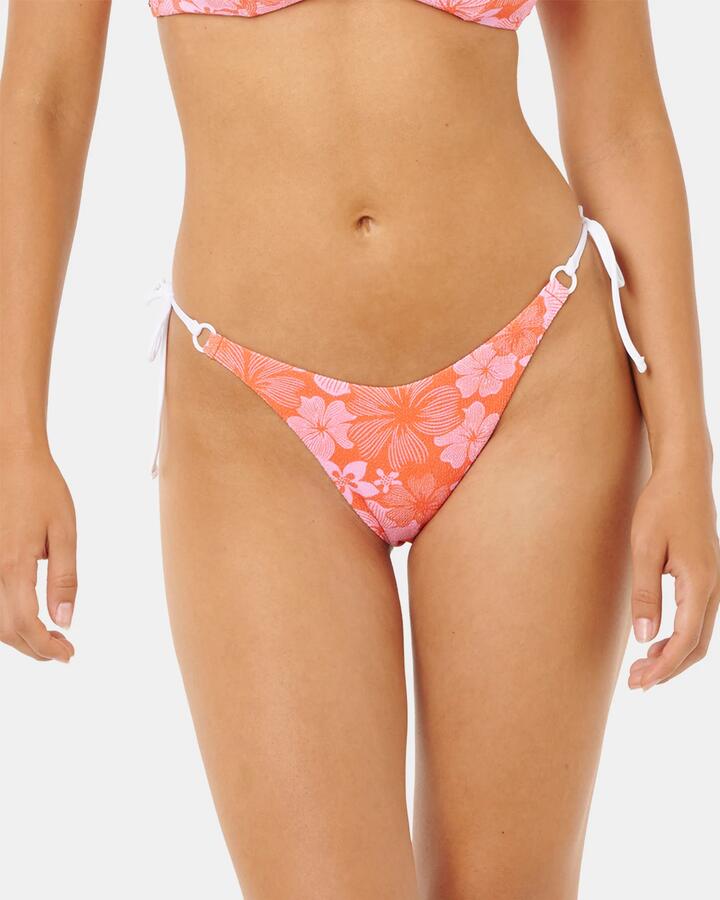 Image of Swimwear. Product name - Rip Curl Womens Aloha State Skimpy Tie Side Bikini Top Orange in Orange colour by brand - Rip Curl
