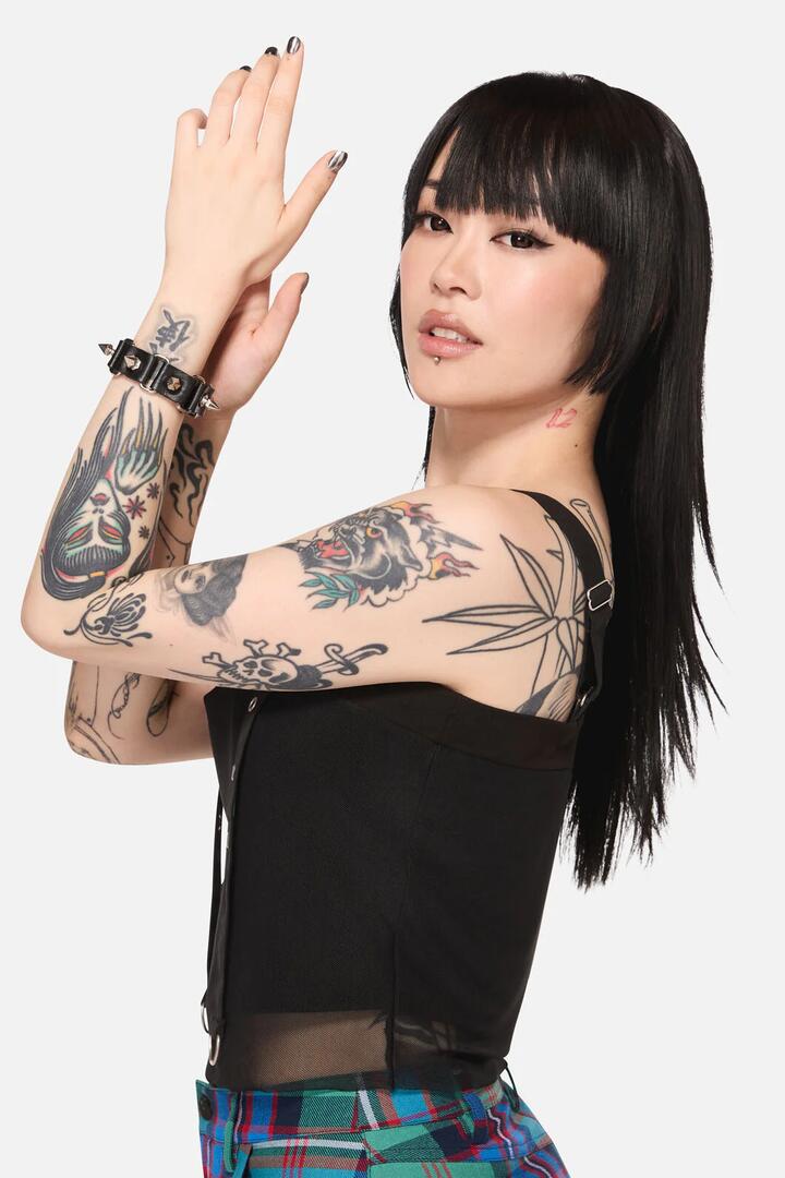 Image of Jewelry. Product name - Spike & Link Cuff in Black colour by brand - Black Friday