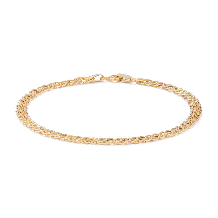 Image of Bracelets. Productname: 19cm Open Double Curb Bracelet in 9kt Yellow Gold in Gold colour by brand - Bevilles