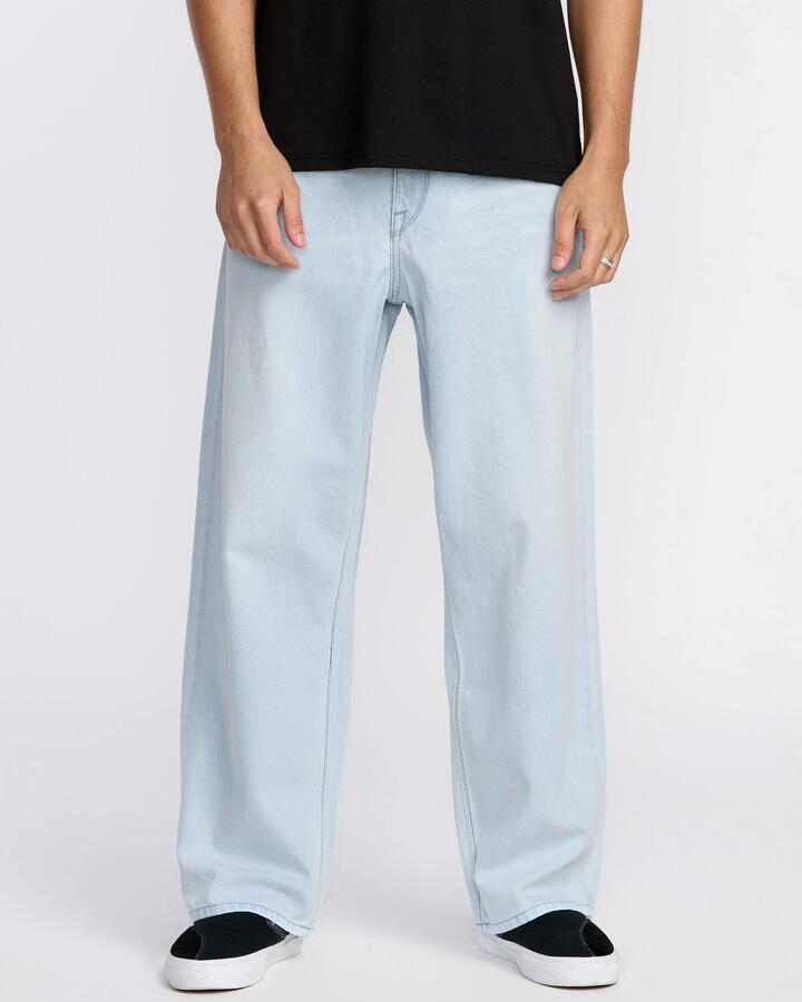 Image of Jeans. Product name - Volcom Mens Billow Denim Jeans Blue Fog in Blue Fog colour by brand - Volcom