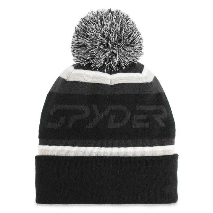 Image of Hats. Productname: Spyder Mens Icebox Pom Beanie Black 1 - in Black 1 colour by brand - Spyder
