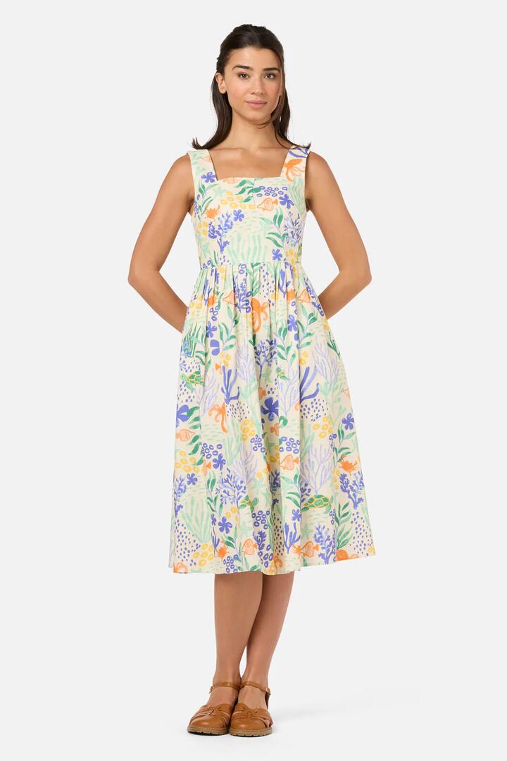 Image of Dresses. Product name - Coral Reef Midi Dress in Cream colour by brand - Princess Highway
